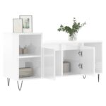 vidaXL TV skrinka lesklá biela 100x35x55 cm spracované drevo – Obrázok 4