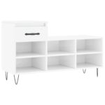 vidaXL Botník lesklý biely 102x36x60 cm spracované drevo – Obrázok 2