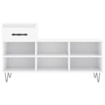 vidaXL Botník lesklý biely 102x36x60 cm spracované drevo – Obrázok 5