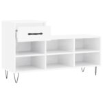 vidaXL Botník lesklý biely 102x36x60 cm spracované drevo – Obrázok 6