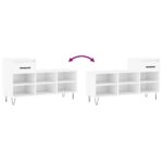 vidaXL Botník lesklý biely 102x36x60 cm spracované drevo – Obrázok 9