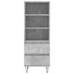 vidaXL Vysoká skrinka betónová sivá 40x36x110 cm spracované drevo – Obrázok 5