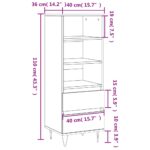 vidaXL Vysoká skrinka betónová sivá 40x36x110 cm spracované drevo – Obrázok 11