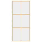 vidaXL Posuvné dvere zlaté 90x205 cm číre ESG sklo a hliník – Obrázok 4