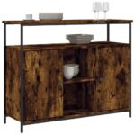 vidaXL Komoda dymový dub 100x35x80 cm kompozitné drevo – Obrázok 3