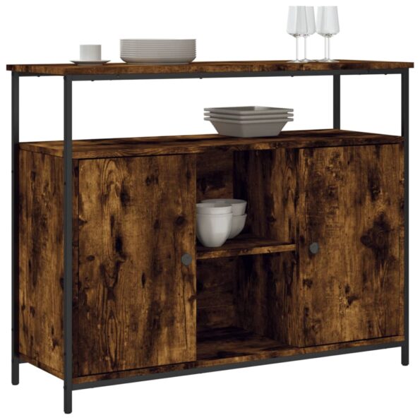 vidaXL Komoda dymový dub 100x35x80 cm kompozitné drevo – Obrázok 3