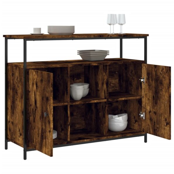 vidaXL Komoda dymový dub 100x35x80 cm kompozitné drevo – Obrázok 4