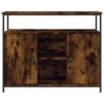 vidaXL Komoda dymový dub 100x35x80 cm kompozitné drevo – Obrázok 6