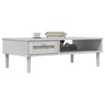 vidaXL Konferenčný stolík SENJA ratan. vzhľad biely 100x55x33 cm masív – Obrázok 3