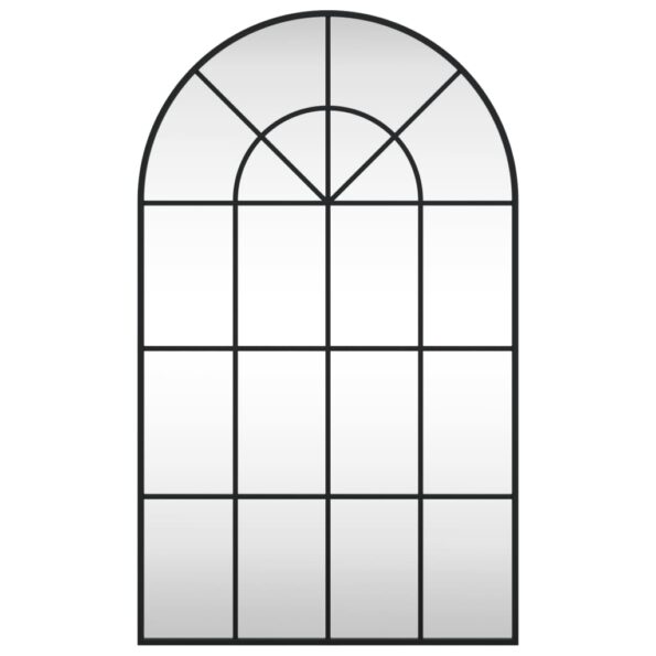 vidaXL Nástenné zrkadlo čierne 60x100 cm oblúkové železné – Obrázok 3