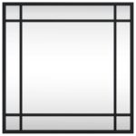 vidaXL Nástenné zrkadlo čierne 40x40 cm štvorcové železné – Obrázok 3