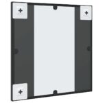 vidaXL Nástenné zrkadlo čierne 40x40 cm štvorcové železné – Obrázok 5