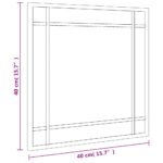 vidaXL Nástenné zrkadlo čierne 40x40 cm štvorcové železné – Obrázok 7
