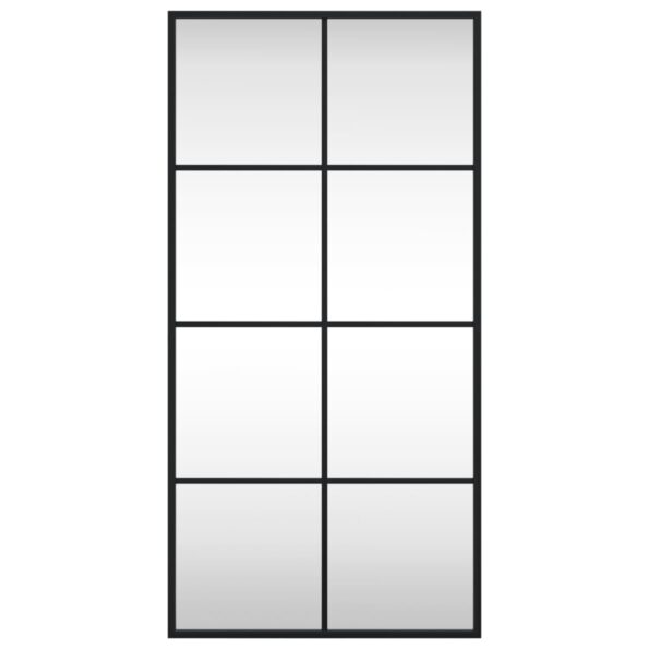 vidaXL Nástenné zrkadlo čierne 40x80 cm obdĺžnikové železné – Obrázok 3