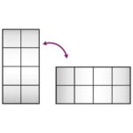 vidaXL Nástenné zrkadlo čierne 40x80 cm obdĺžnikové železné – Obrázok 7