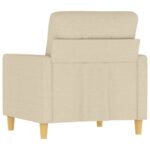 vidaXL Jednomiestna pohovka, krémová 60 cm, látka – Obrázok 5