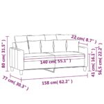 vidaXL 2-miestna pohovka tmavosivá 140 cm látka – Obrázok 8