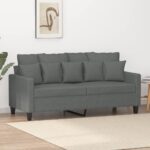 vidaXL 2-miestna pohovka tmavosivá 140 cm látka
