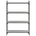 vidaXL Knižnica, 4 police, sivá sonoma 40x30x120 cm, kompozitné drevo – Obrázok 4