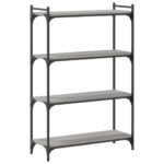 vidaXL Knižnica, 4 police, sivá sonoma 40x30x120 cm, kompozitné drevo – Obrázok 6