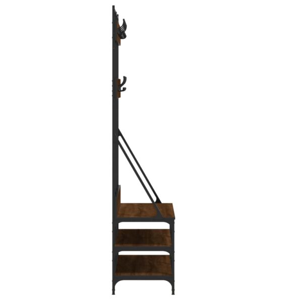 VXL8721012196230_g_en_hd_3.jpg vidaXL Vešiak na šaty s botníkom hnedý dub 100x40x184 cm – Obrázok 5