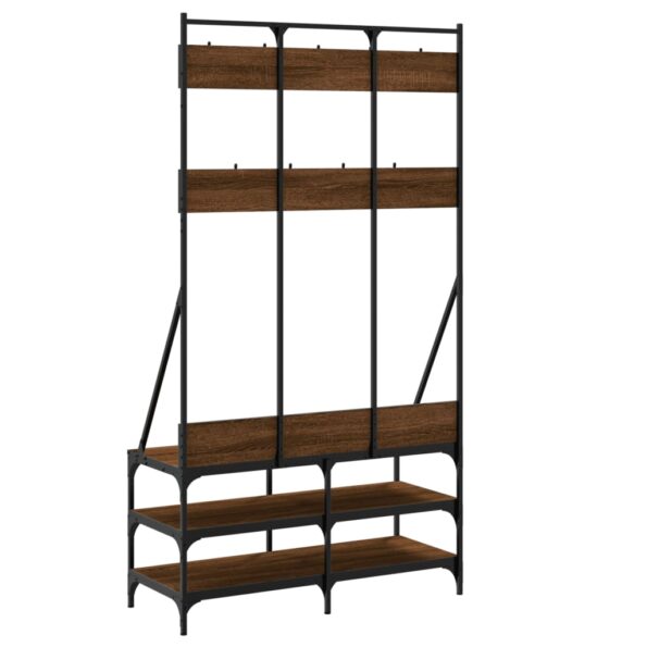 VXL8721012196230_g_en_hd_4.jpg vidaXL Vešiak na šaty s botníkom hnedý dub 100x40x184 cm – Obrázok 6