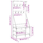 vidaXL Vešiak na šaty s botníkom čierny 80x40x184 cm – Obrázok 9