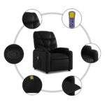 vidaXL Sklápacie masážne kreslo čierne lesklé umelá koža – Obrázok 8
