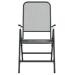 vidaXL 7-dielna záhradná jedálenská sada antracitová kovová sieťovina – Obrázok 5