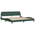 vidaXL Posteľ s matracom Dover tmavozelený 200x200 cm zamat – Obrázok 4