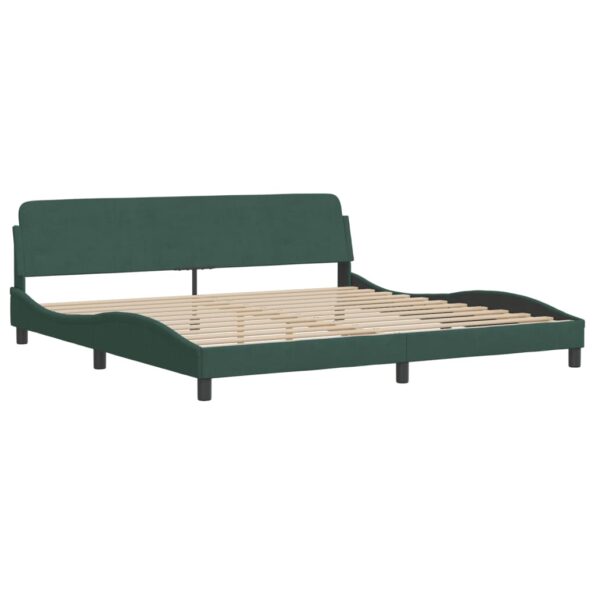 vidaXL Posteľ s matracom Dover tmavozelený 200x200 cm zamat – Obrázok 4
