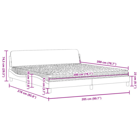 vidaXL Posteľ s matracom Dover tmavozelený 200x200 cm zamat – Obrázok 9