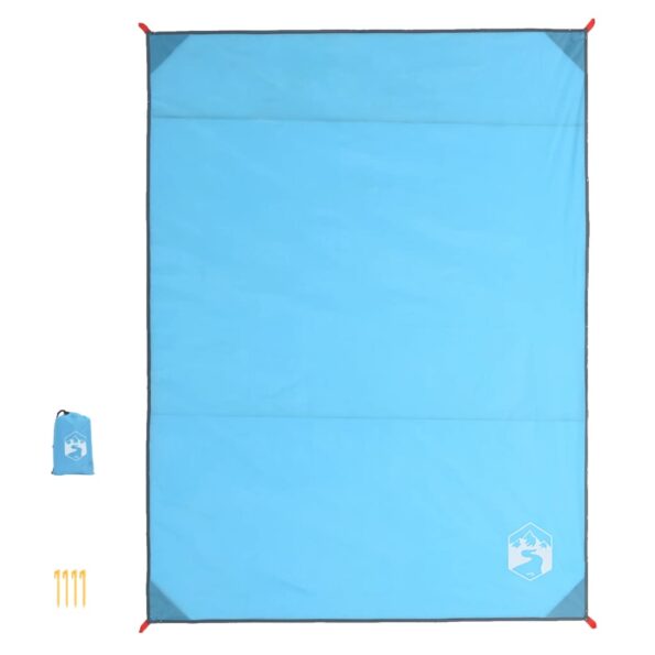 vidaXL Pikniková deka s kolíkmi modrá 205x155 cm – Obrázok 3