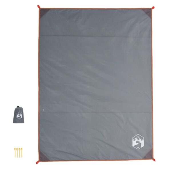 vidaXL Pikniková deka s kolíkmi sivá a oranžová 205x155 cm – Obrázok 3