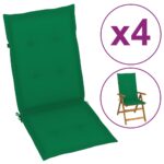 vidaXL Podložky na záhradné stoličky, vysoké operadlo 4 ks 120x50x3 cm – Obrázok 2