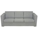 vidaXL 3-miestna pohovka, látka, svetlosivá – Obrázok 4