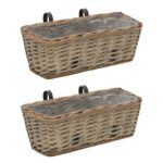 vidaXL Balkónové kvetináče 2 ks 40 cm prútené s PE vyložením