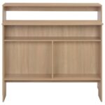 vidaXL Barový stôl s 2 vrchnými doskami dubová farba 130x40x120 cm – Obrázok 5