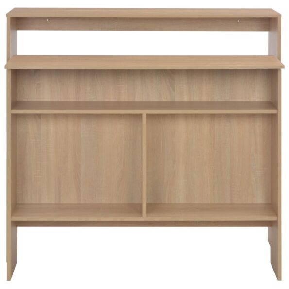 vidaXL Barový stôl s 2 vrchnými doskami dubová farba 130x40x120 cm – Obrázok 5