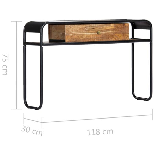 vidaXL Prístavný stolík 118x30x75 cm masívne mangovníkové drevo – Obrázok 8