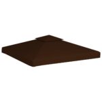 vidaXL Dvojitá strieška na altánok 310 g/m², 3x3 m, hnedá – Obrázok 4