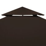 vidaXL Dvojitá strieška na altánok 310 g/m², 3x3 m, hnedá – Obrázok 5