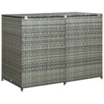 vidaXL Polyratanová ohrada na dva vonkajšie odpadkové koše antracitová 148x77x111 cm