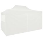 vidaXL Profesionálny skladací párty stan+4 steny 280x410x315 cm, oceľ, biely – Obrázok 4