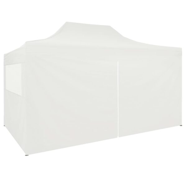 vidaXL Profesionálny skladací párty stan+4 steny 280x410x315 cm, oceľ, biely – Obrázok 4