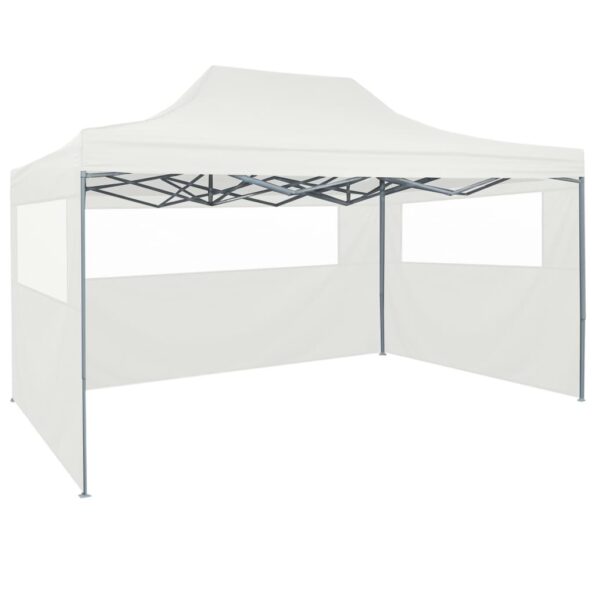 vidaXL Profesionálny skladací párty stan+4 steny 280x410x315 cm, oceľ, biely – Obrázok 5