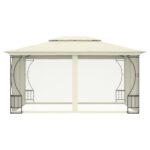 vidaXL Altánok so sieťkami 300x400x265 cm, krémový – Obrázok 3