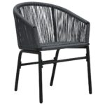 vidaXL Záhradné stoličky 2 ks, antracitové, PE ratan – Obrázok 6