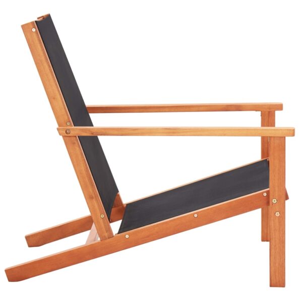 vidaXL Záhradné kreslo čierne eukalyptový masív a textilén – Obrázok 3