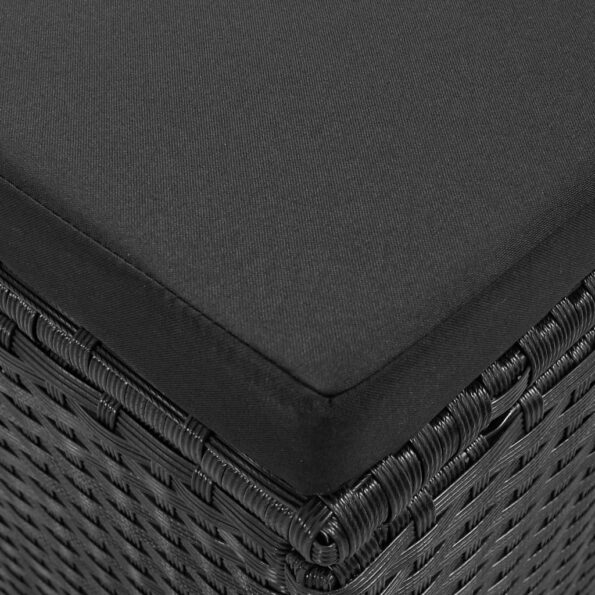 vidaXL 4-dielna záhradná sedacia súprava, čierna+podložky, polyratan – Obrázok 2